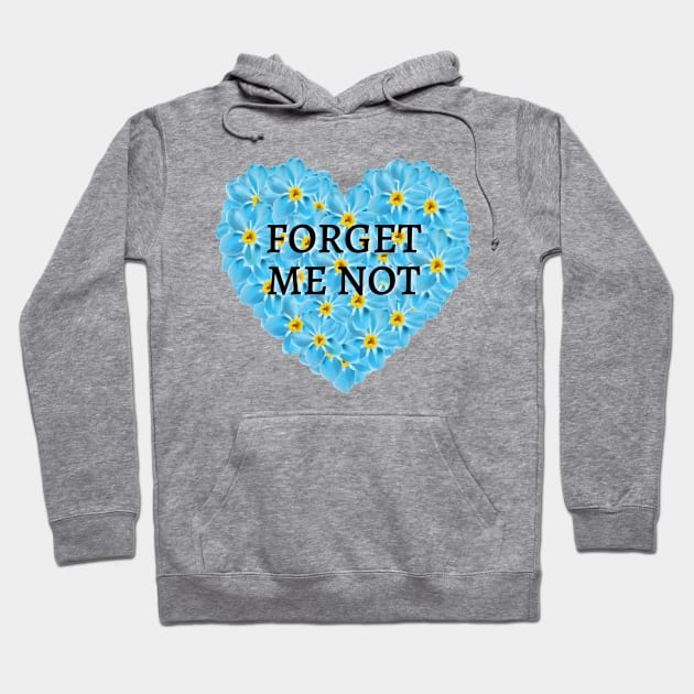 Forget Me Not Flower Heart Hoodie by Eveka